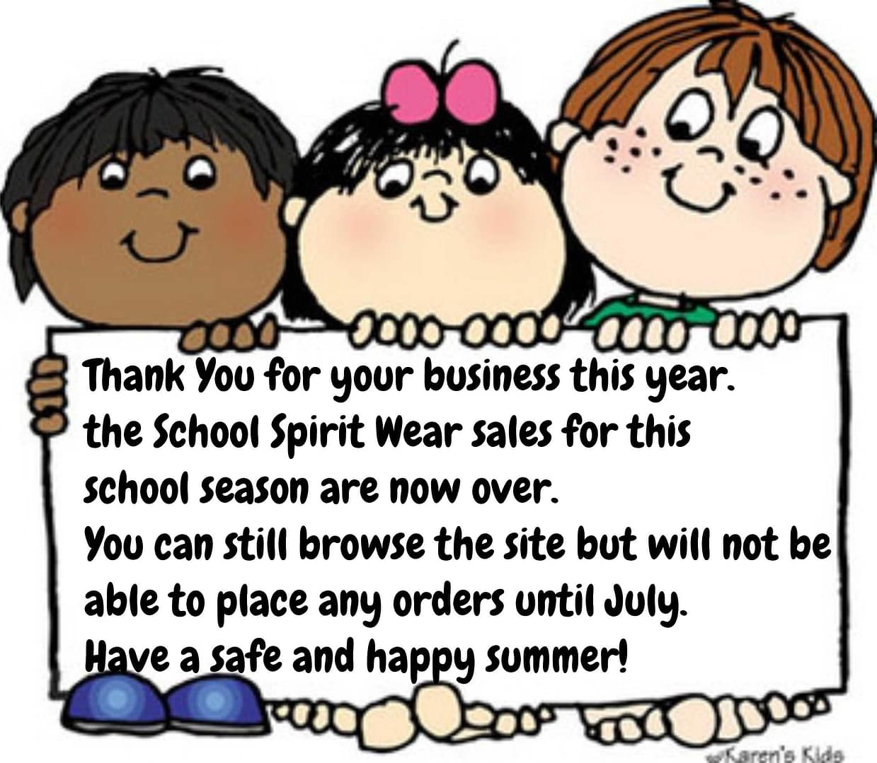 A Great Year- School Spirit Wear Sales are now over for the season